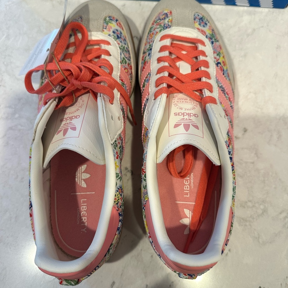 Adidas Samba Sneakers Liberty London Pink Floral Flower Shoes Size 6.5 Big Kids - Picture 6 of 7